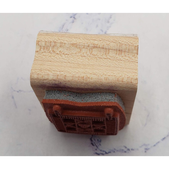 Stampin Up Loving Heart Quilt Block Wood Mounted Rubber Stamp - Picture 5 of 7